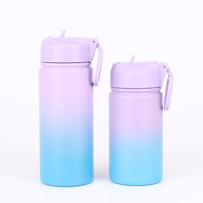 Stainless Steel Thermos Cup High Value Outdoor Sports Water Cup Gradual Change Color Car Space Pot Can Be Customized Logo