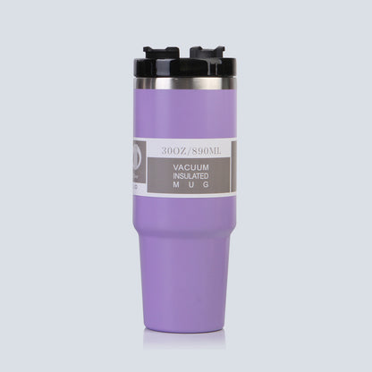 Car Cup 30oz Bingba Cup 304 Stainless Steel Thermos Cup Double Drinking Straw Cup Car Thermal Insulation Cold Cup