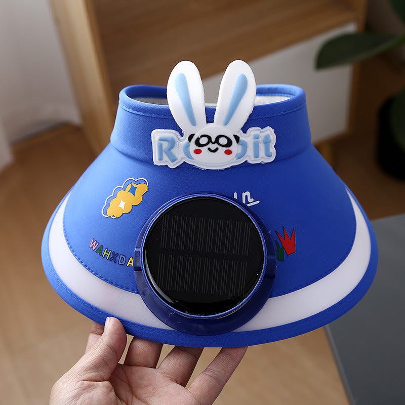 Hot selling Animal Children's Sunscreen Cap Solar Rechargeable Cap New UV Protection Empty Top Sun Hat with Fan