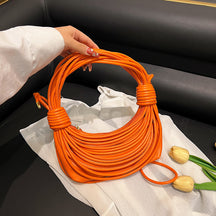 2025 Women's Bag New Cross-border Korean Fashion Knotted Bag Texture Woven Multi-color Popular Messenger Handbag