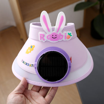 Hot selling Animal Children's Sunscreen Cap Solar Rechargeable Cap New UV Protection Empty Top Sun Hat with Fan
