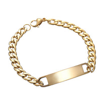Popular Stainless Steel Men's NK Bracelet, Simple Glossy Curved Brand Lettering Engraved Eye Photo Bracelet Jewelry