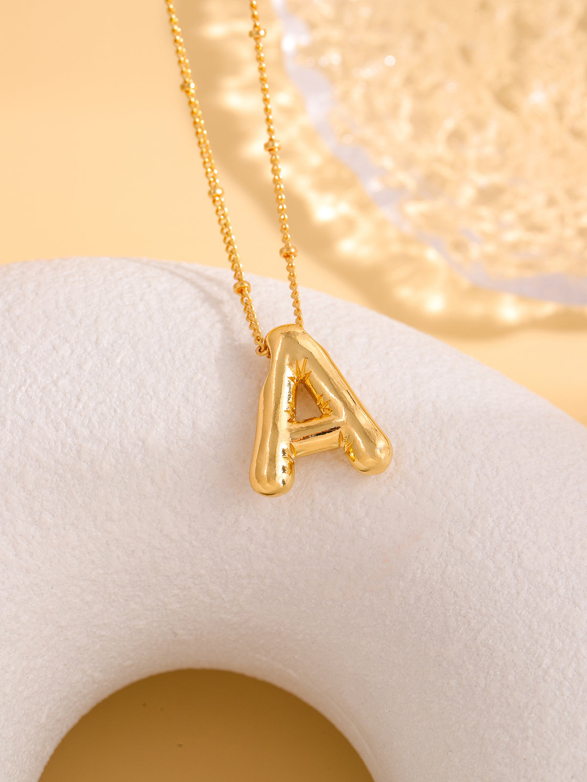 Hot-selling Balloon Glossy Letter Necklace Chubby Pendant European and American Fashion Simple Collarbone Chain