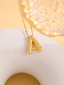 Hot-selling Balloon Glossy Letter Necklace Chubby Pendant European and American Fashion Simple Collarbone Chain