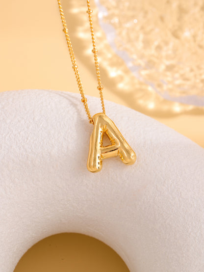 Hot-selling Balloon Glossy Letter Necklace Chubby Pendant European and American Fashion Simple Collarbone Chain