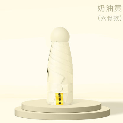 Ultra-light Umbrella Folding Sunshade Sun Umbrella Men's and Women's Foldable Souvenir Gift Capsule Box Promotional Umbrella