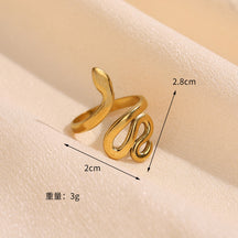 Hot Selling High-grade Stainless Steel Ring Opening Retro Geometric Line Ring Hydraulic Titanium Steel Jewelry Spot