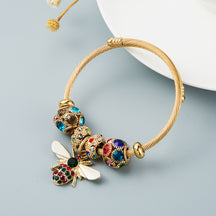 Popular Jewelry Alloy Gold Adjustable Bee Bracelet Shiny Diamond Hot Pan Dora Model