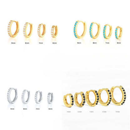 Europe and The United States Hot-selling Models, Circle Diamond Earrings, Earrings, Zircon Ear Buckles, Light Luxury Fashion Earrings, Jewelry