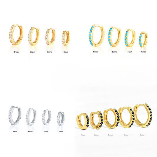 Europe and The United States Hot-selling Models, Circle Diamond Earrings, Earrings, Zircon Ear Buckles, Light Luxury Fashion Earrings, Jewelry