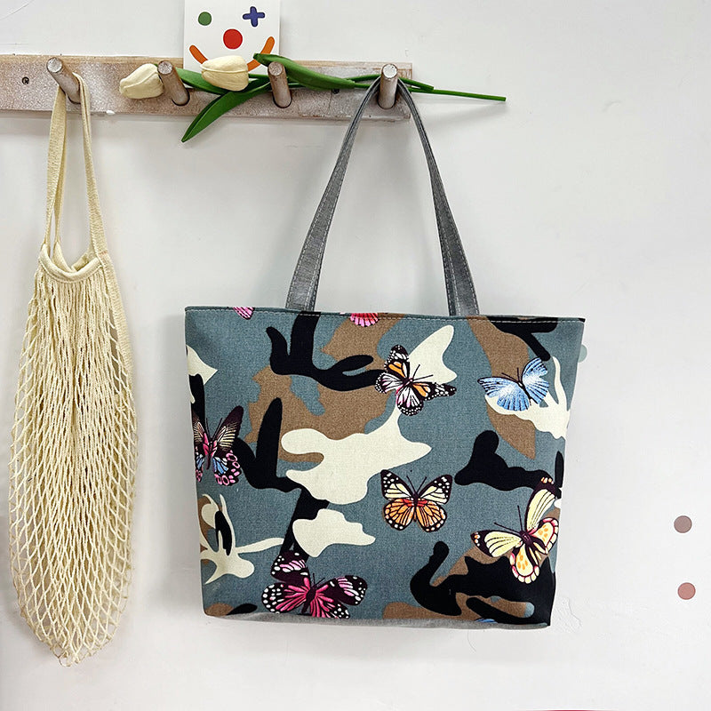 Manufacturer's New Printed Canvas Bag Wholesale Leisure Commuter Women's Fashion Portable Underarm Bag Cross-border Foreign Trade Women's Bag