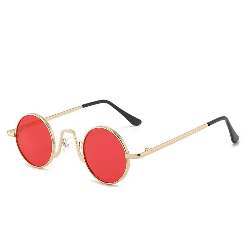 Vintage Hip Hop Sunglasses Small Frame Round Douyin Internet Celebrity Street Shot Mini Small Glasses Funny Sunglasses Small Prince Glasses