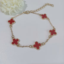 Europe and The United States Popular Fashion Simple Lucky Four-leaf Clover Bracelet, Personalized Light Luxury Versatile Fritillary Jewelry