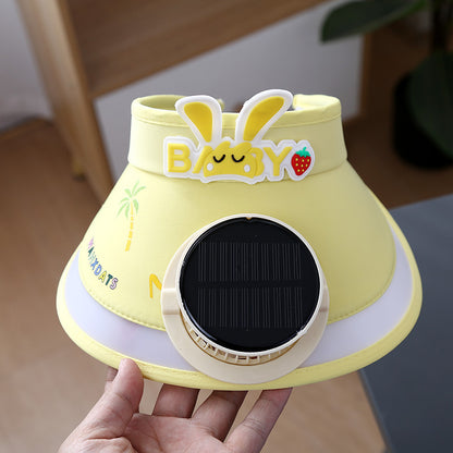 Hot selling Animal Children's Sunscreen Cap Solar Rechargeable Cap New UV Protection Empty Top Sun Hat with Fan