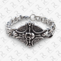 Amazon Vintage Celtic Knot Skull Stainless Steel Cuban Bracelet Cross Punk Men's Jewelry, Popular