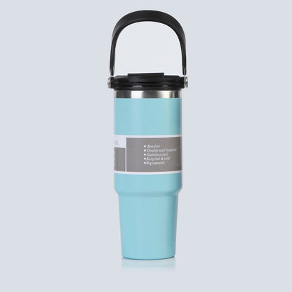 Car Cup 30oz Bingba Cup 304 Stainless Steel Thermos Cup Double Drinking Straw Cup Car Thermal Insulation Cold Cup