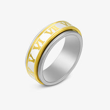 Hot Sale Rotatable Stainless Steel Ring Corrosive Roman Numeral Personalized Titanium Steel Ring Personalized Jewelry
