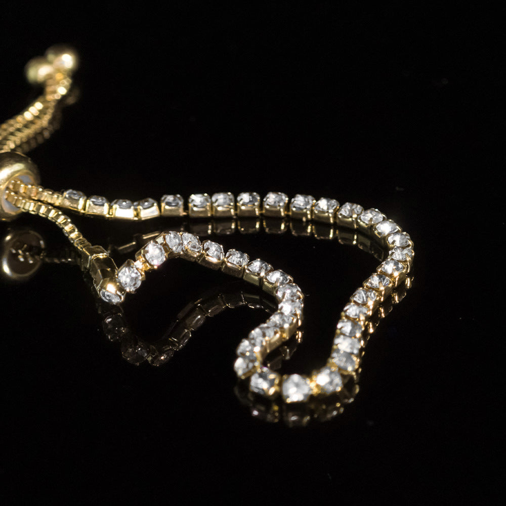 Cross-border Explosive Zircon Tennis Bracelet Adjustable Full Diamond Bracelet Light Luxury High-end Women's Bracelet Jewelry Women
