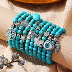 Special Foreign Trade Europe and The United States Popular Beaded Bracelet Women's Set Bohemian Ethnic Style Turquoise Bracelet