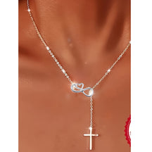 C124 Cross 8-character Sweater Chain Jewelry Girls' Popular Necklace, AliExpress Popular Short Neck Chain, Necklace Jewelry