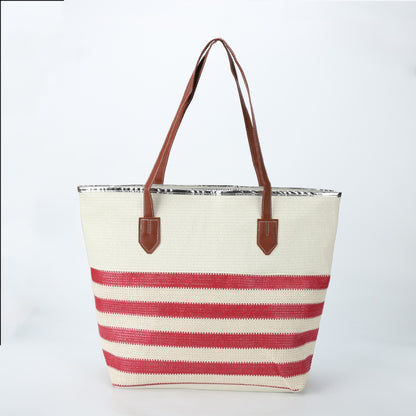 New Cross-border Beach Bag Striped, Foreign Trade Leisure Bag Amazon Armpit Bag Women's Shoulder Bag Women's Canvas Bag