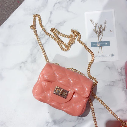 Summer Mini Jelly Bag Crossbody Shoulder Bag Korean Version Diamond Chain Bag Pvc Change Woman