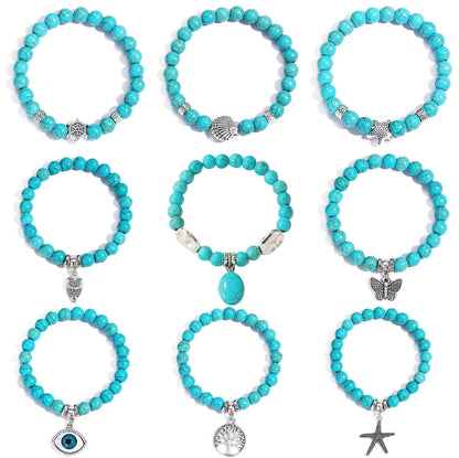 Special Foreign Trade Europe and The United States Popular Beaded Bracelet Women's Set Bohemian Ethnic Style Turquoise Bracelet