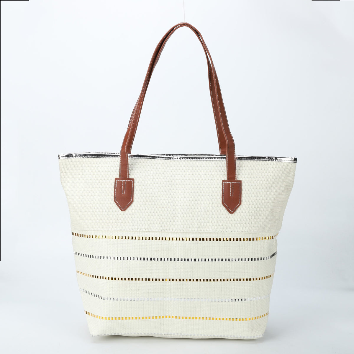 New Cross-border Beach Bag Striped, Foreign Trade Leisure Bag Amazon Armpit Bag Women's Shoulder Bag Women's Canvas Bag