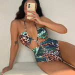 Shein Foreign Trade Split One-piece Swimsuit Women's Sexy Suit Supply European and American Hot Girls Bikini Stock Wholesale