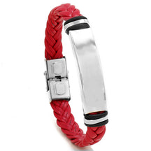 European and American Stainless Steel Simple Bracelet, Light Plate Lettering Leather Woven Bracelet, Men's Bracelet Factory Direct Sales