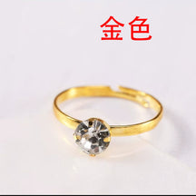 Hot-selling Jewelry Diamond Ring Foreign Trade Simple and Fashionable Living Square Claw Diamond Ring Exquisite Gift Ring