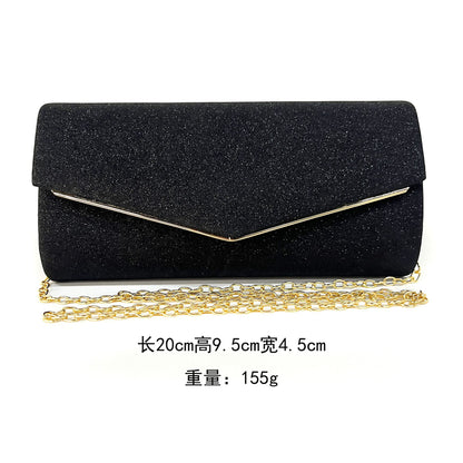 Factory Direct Sales Cross-border New Simple Hand-held Light Luxury European and American Style Dinner Bag Chain Handbag Women's Bag Evening Bag