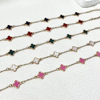 Europe and The United States Popular Fashion Simple Lucky Four-leaf Clover Bracelet, Personalized Light Luxury Versatile Fritillary Jewelry