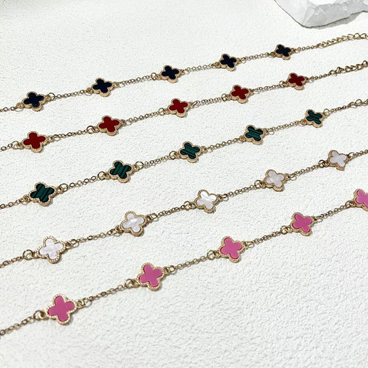 Europe and The United States Popular Fashion Simple Lucky Four-leaf Clover Bracelet, Personalized Light Luxury Versatile Fritillary Jewelry