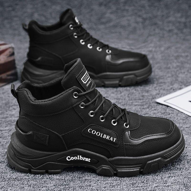 Spring men's shoes new Martin boots men's trend versatile thick-soled non-slip high-top tooling shoes men's short boots labor insurance shoes