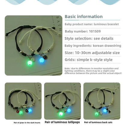 European and American Cross-border Popular Luminous Bracelet Female Student Two Girlfriends Friendship Korean Version Fashion Luminous Bracelet Couple