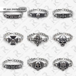 Amazon Vintage Celtic Knot Skull Stainless Steel Cuban Bracelet Cross Punk Men's Jewelry, Popular