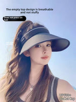 18D Double-sided Ice Silk Empty Top Hat, Sunshade and Sunscreen, One Color, Can Be Rolled, Can Be Stored, Is Very Convenient To Carry, and Has Sweat-absorbing Belt.