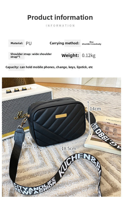 Women's Bag Personalized Embroidery Shoulder Camera Bag Foreign Trade 2025 Korean Version Summer and Autumn New Women's Oblique Span Small Square Bag
