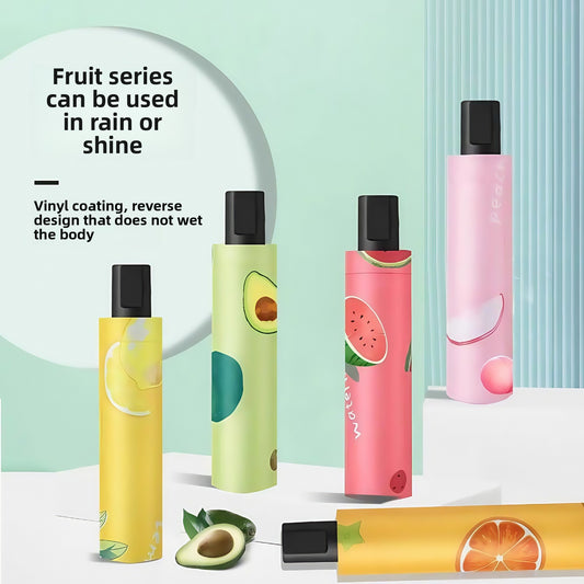 Fruit Thickened Umbrella Sun Umbrella Anti-ultraviolet Vinyl Wholesale Simple Parasol Umbrella Sunshine and Rain Dual-purpose Folding