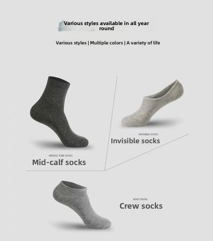 20/100 Pairs of Disposable Socks Men's Short Socks Summer Thin Breathable Men's Boat Socks Deodorant Unisex Medium Tube Socks