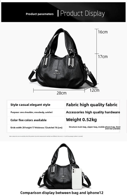 Hot-selling Handbag Large-capacity European and American Style Middle-aged Mother Bag Multi-compartment Shoulder Messenger Bag Cross-border Wholesale