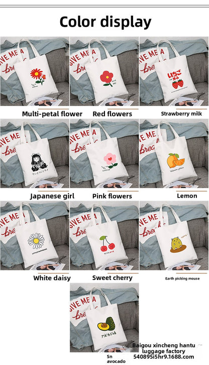 Canvas Bag Female Student Korean Version Large Capacity Simple Shoulder Bag Handbag To Picture Wholesale