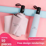 UV vinyl sun umbrella sunscreen sunshade umbrella UV protection women's three folding advertising umbrella wholesale custom logo