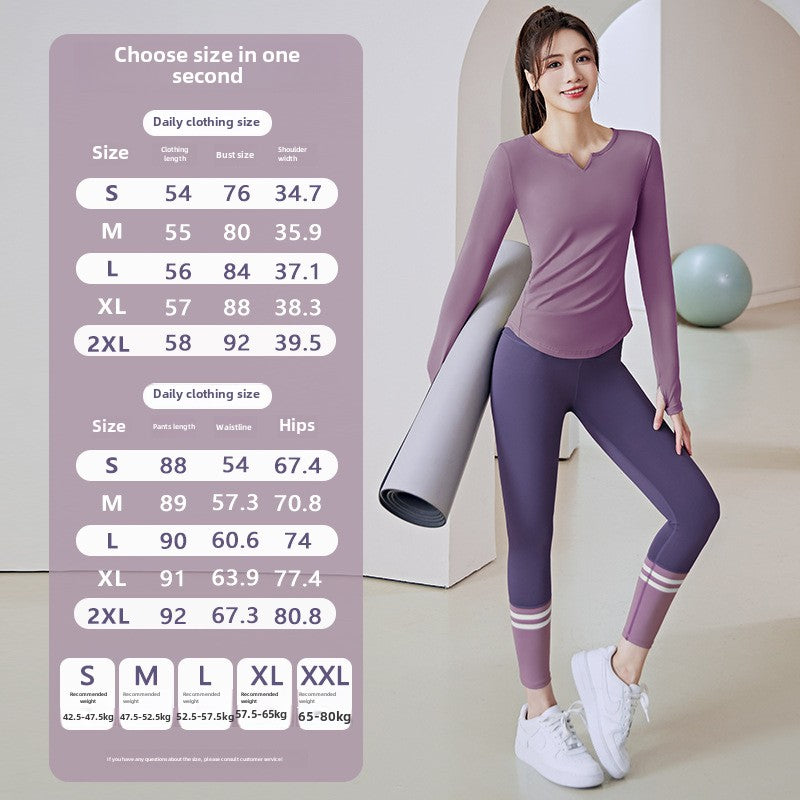 New Abdominal Tight and Hip Lift Nude Slim V-neck Long-sleeved Running Sports Fitness Yoga Suit