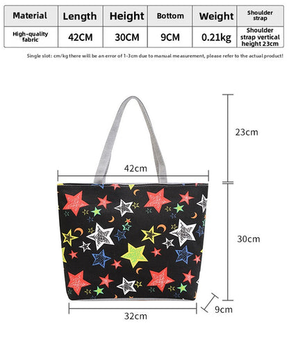 Manufacturer's New Printed Canvas Bag Wholesale Leisure Commuter Women's Fashion Portable Underarm Bag Cross-border Foreign Trade Women's Bag