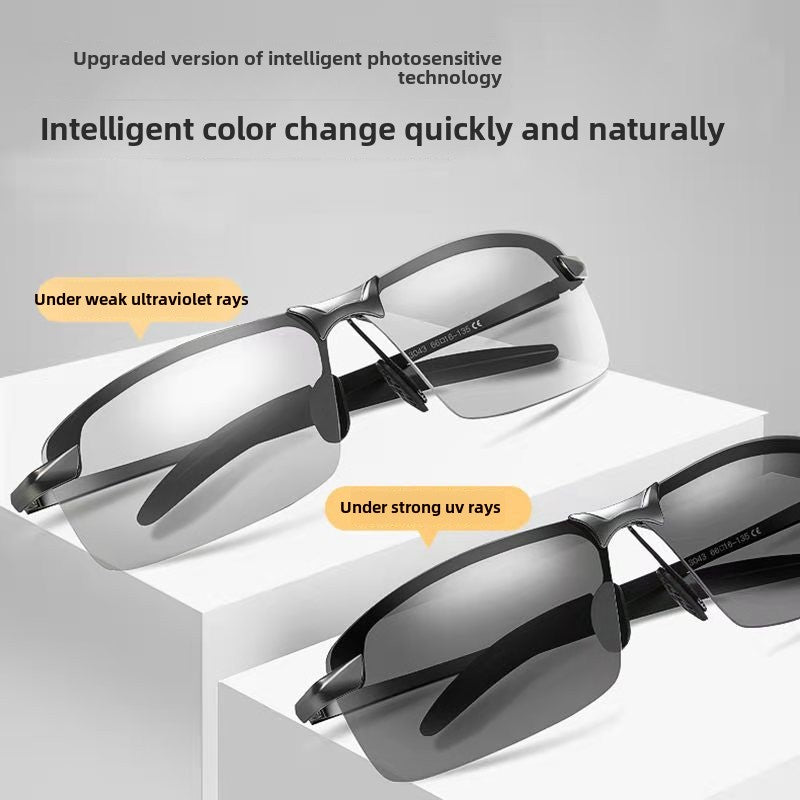 New 3043 Men's Polarized Color-changing Sunglasses, Driving Fishing Outdoor Color-changing Sunglasses, Day and Night Sunglasses