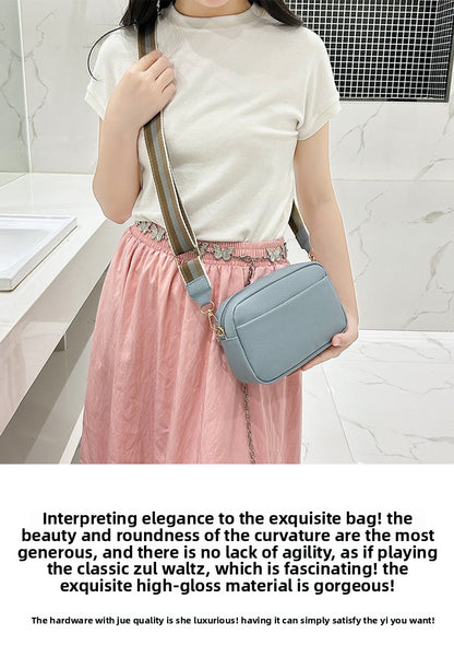 Foreign Trade Women's Bag New Small Square Bag, Small Fragrant Wind Wide Shoulder Strap Single Shoulder Oblique Span Bag Wholesale
