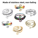 Amazon Explosion, Decompression and Anti-anxiety, Titanium Steel Bead Rotating Ring, Open Bead Ring